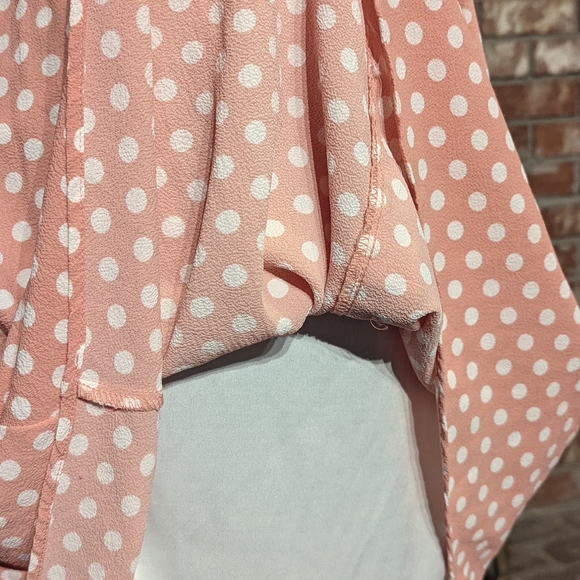 Monteau LA Vintage-style party dress in pink and white polka dots. - Picture 4 of 5